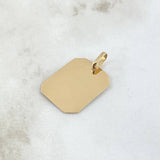 Pendant Rectangular Octagonal Plate 2.1gr / 2cm-3cm / Polished 18K Yellow Gold *