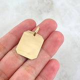 Pendant Rectangular Octagonal Plate 2gr / 2cm-3cm / Polished 18K Yellow Gold ©