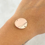 Herraje Placa Circular Curva 1.65gr / 2.3cm / Lisa Oro Rosa 18K *