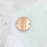 Herraje Placa Circular Curva 1.3gr / 2cm / Lisa Oro Rosa 18K