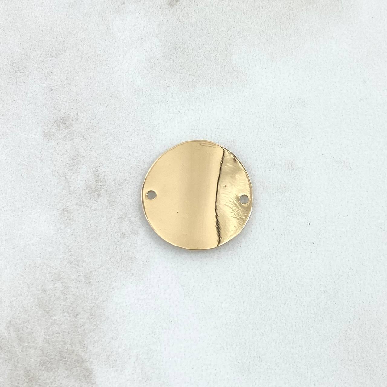 Herraje Placa Circular Curva 1.55gr / 2cm / Lisa Oro Amarillo 18K