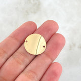 Charm Curved Circular Plate 1.45gr / 2cm / Polished 18K Yellow Gold