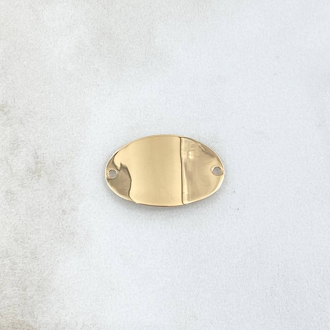Herraje Placa Ovalada 1.35gr / 1.3cm-2.2cm / Lisa Oro Amarillo 18K
