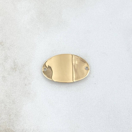 Charm Oval Plate 1.35gr / 1.3cm-2.2cm / Polished 18K Yellow Gold
