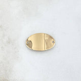 Herraje Placa Ovalada 1.35gr / 1.3cm-2.2cm / Lisa Oro Amarillo 18K