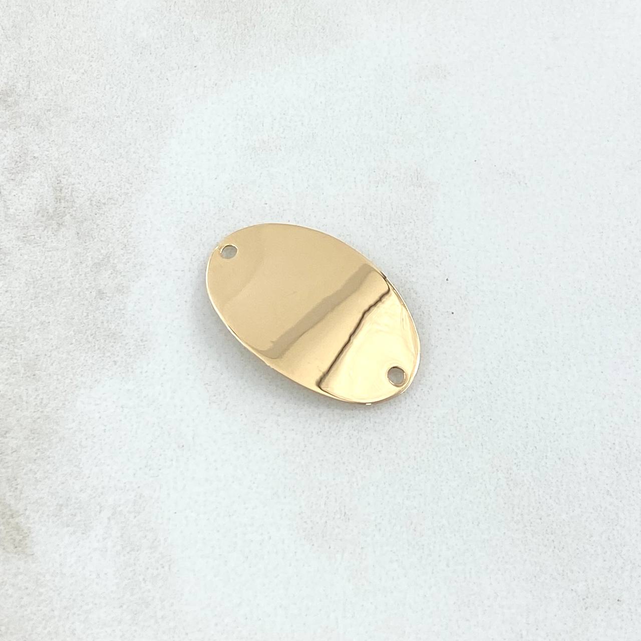 Herraje Placa Ovalada 1.35gr / 1.3cm-2.2cm / Lisa Oro Amarillo 18K