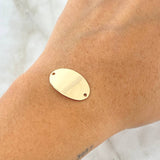 Herraje Placa Ovalada 1.35gr / 1.3cm-2.2cm / Lisa Oro Amarillo 18K