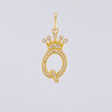 Dije Corona Letra Q 1.9gr / 1 1/4 in / Oro Amarillo 18K