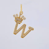 Dije Corona Letra W 2.2g / 1 in Oro Amarillo 18K