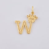 Dije Corona Letra W 2.45gr / 1 in / Oro Amarillo 18K