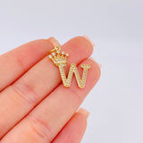 Dije Corona Letra W 2.4g / 1 in Oro Amarillo 18K