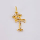 Dije Corona Letra T 1.75gr / 1 in / Oro Amarillo 18K
