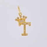 Dije Corona Letra T 1.75 g / 1 in Oro Amarillo 18K