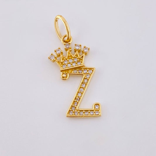 Crown Pendant Letter Z 1.65gr / 1 in / 18K Yellow Gold