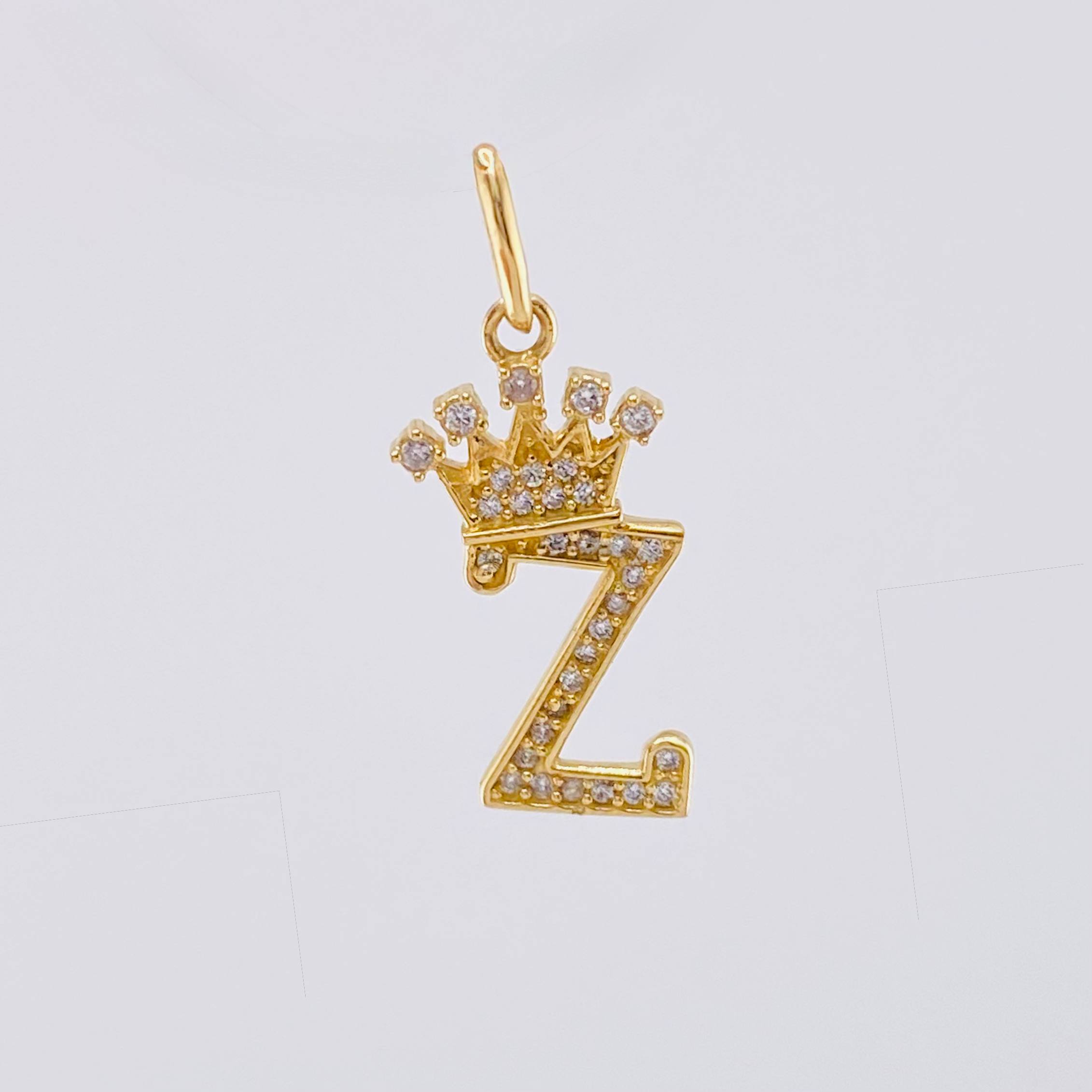 Pendant Crown Letter Z 1.65 g / 1 in Yellow Gold 18K
