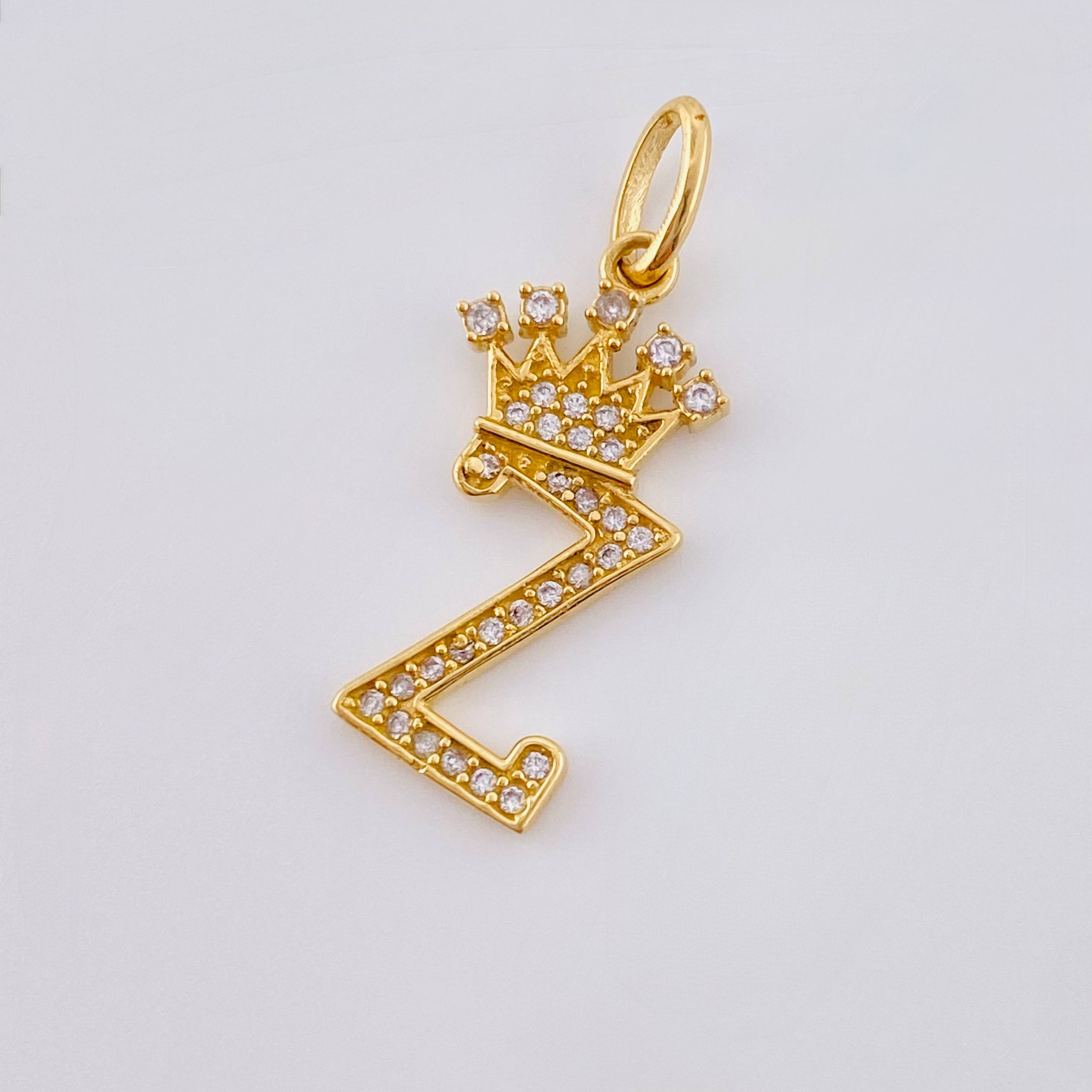 Dije Corona Letra Z 1.6 g / 1 in Oro Amarillo 18K