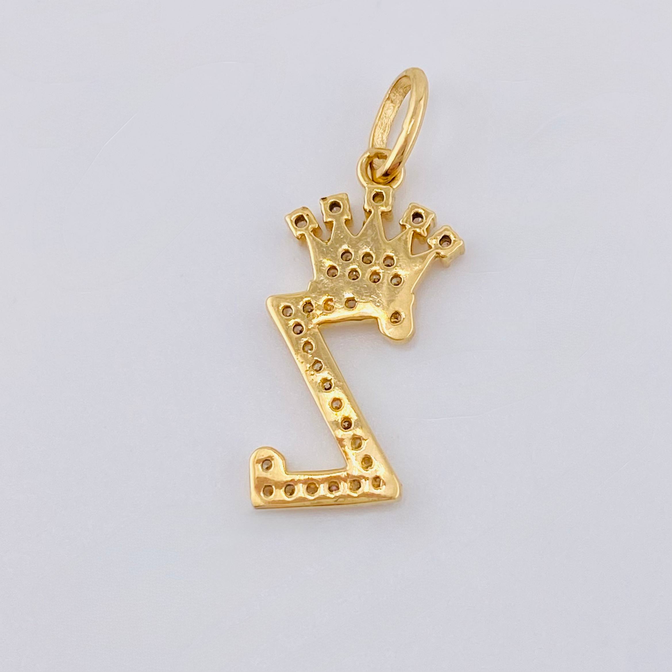 Dije Corona Letra Z 1.6 g / 1 in Oro Amarillo 18K
