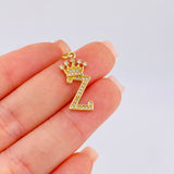 Pendant Crown Letter Z 1.65 g / 1 in Yellow Gold 18K