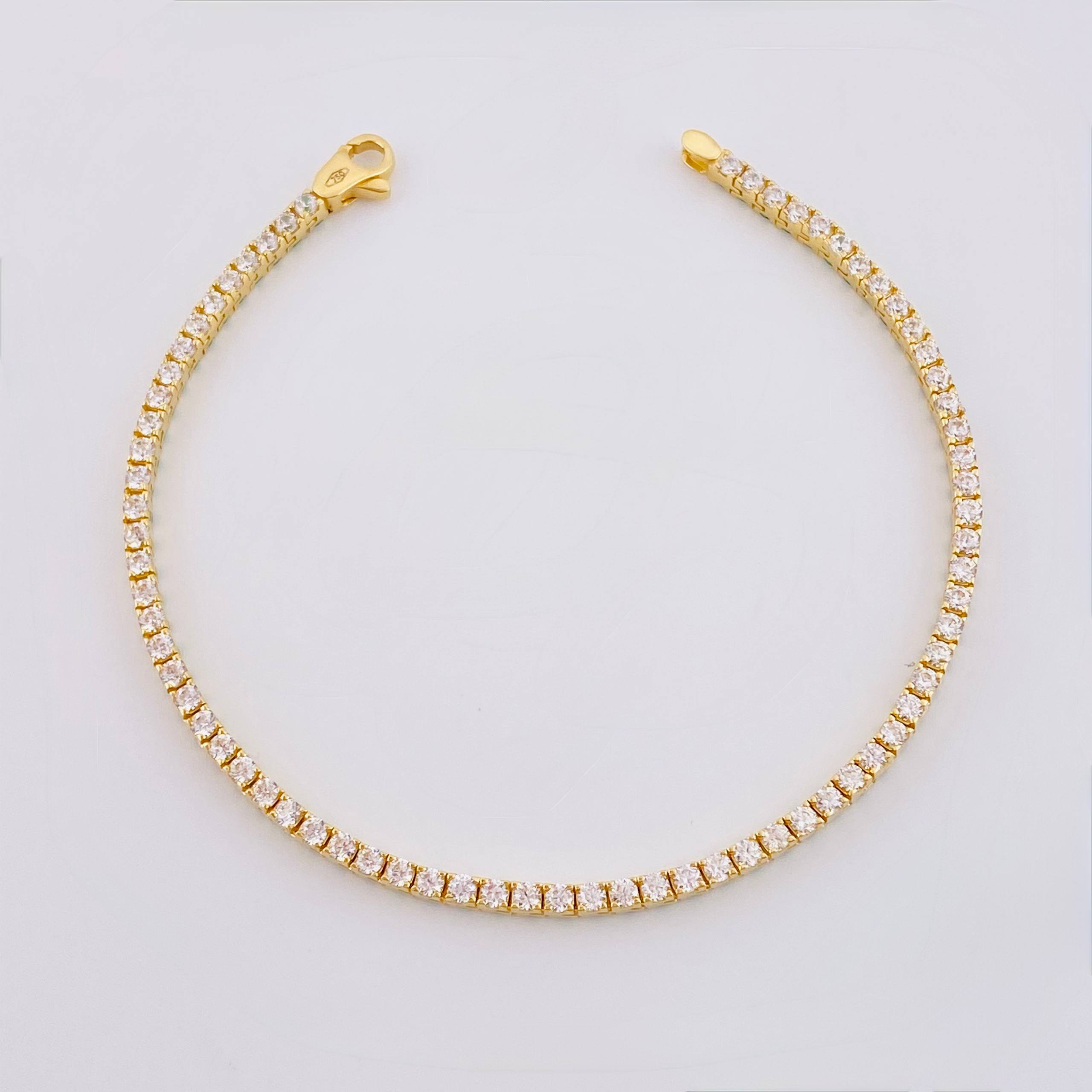 Pulso Tenis Doble Faz 6.9gr / 7 in / 2.9mm Oro Amarillo +4 18K *