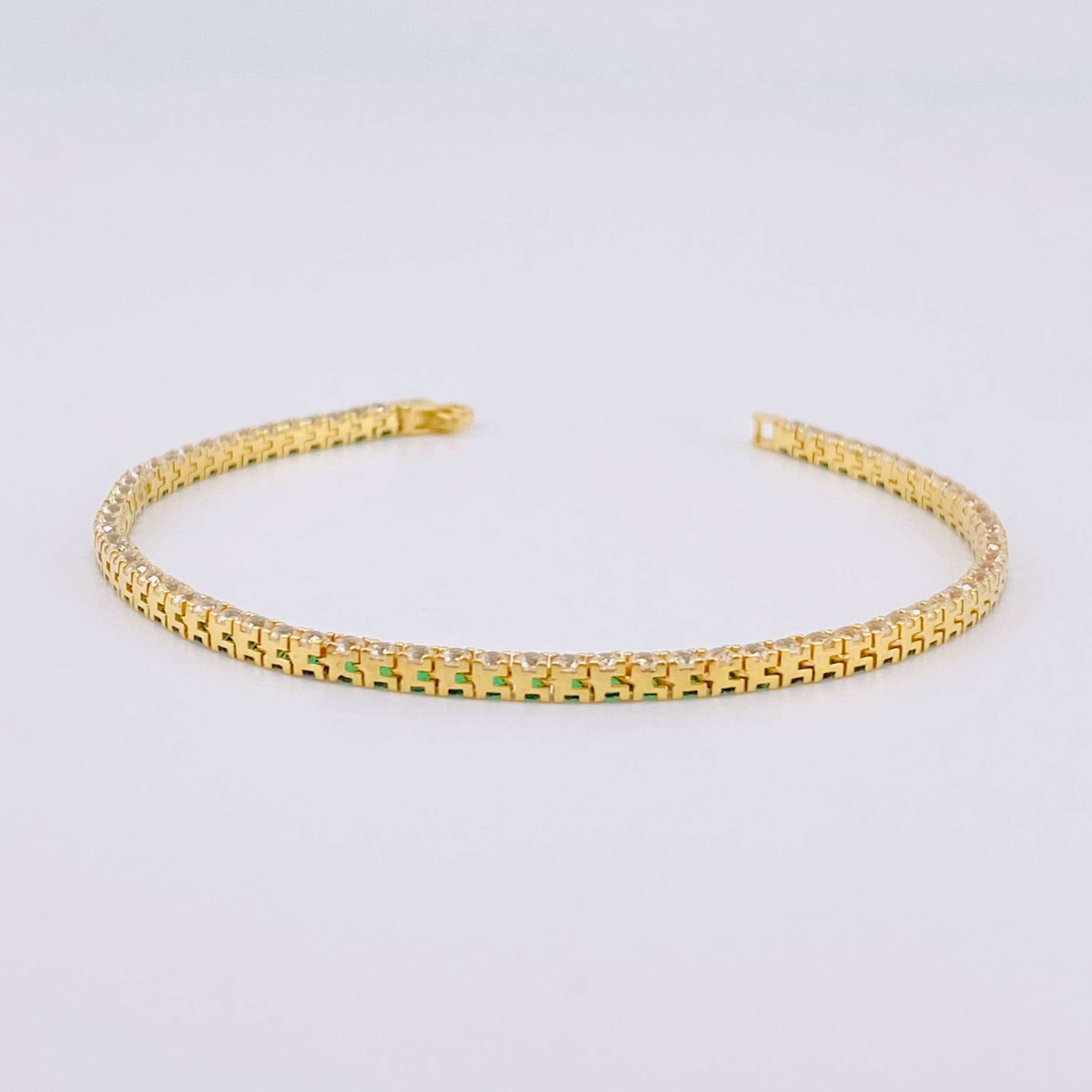 Double-Sided Tennis Bracelet 7gr / 7 in / 2.8mm 18K Yellow Gold +4 ©