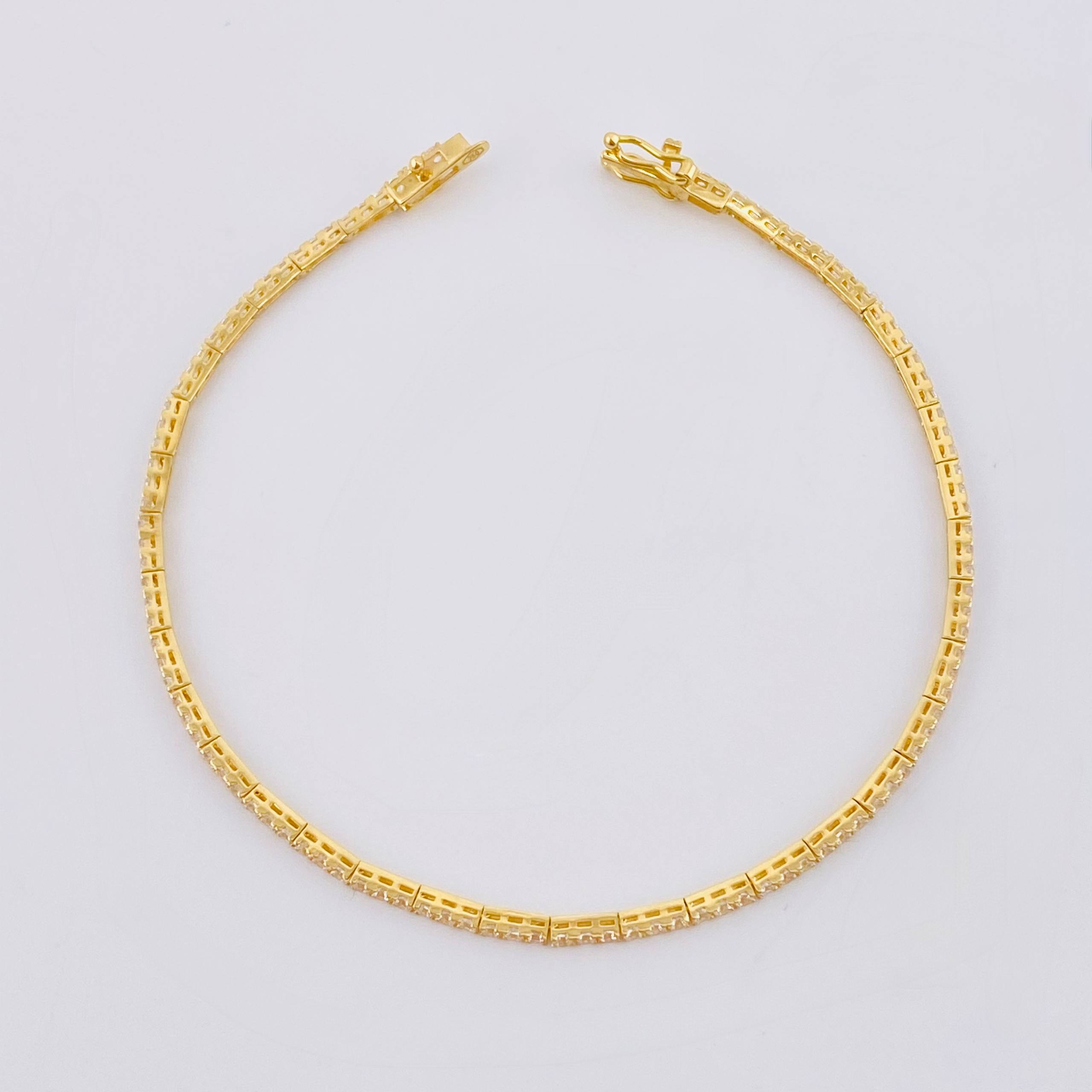 Pulso Tenis 4.15gr / 7 in / 1.6mm Oro Amarillo +4 18K ©