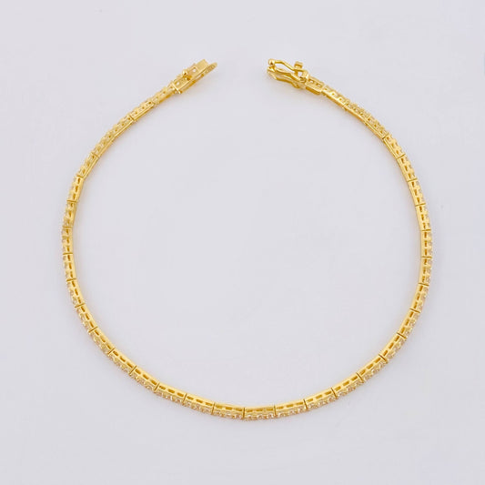 Pulso Tenis 4.15gr / 7 in / 1.6mm Oro Amarillo +4 18K ©