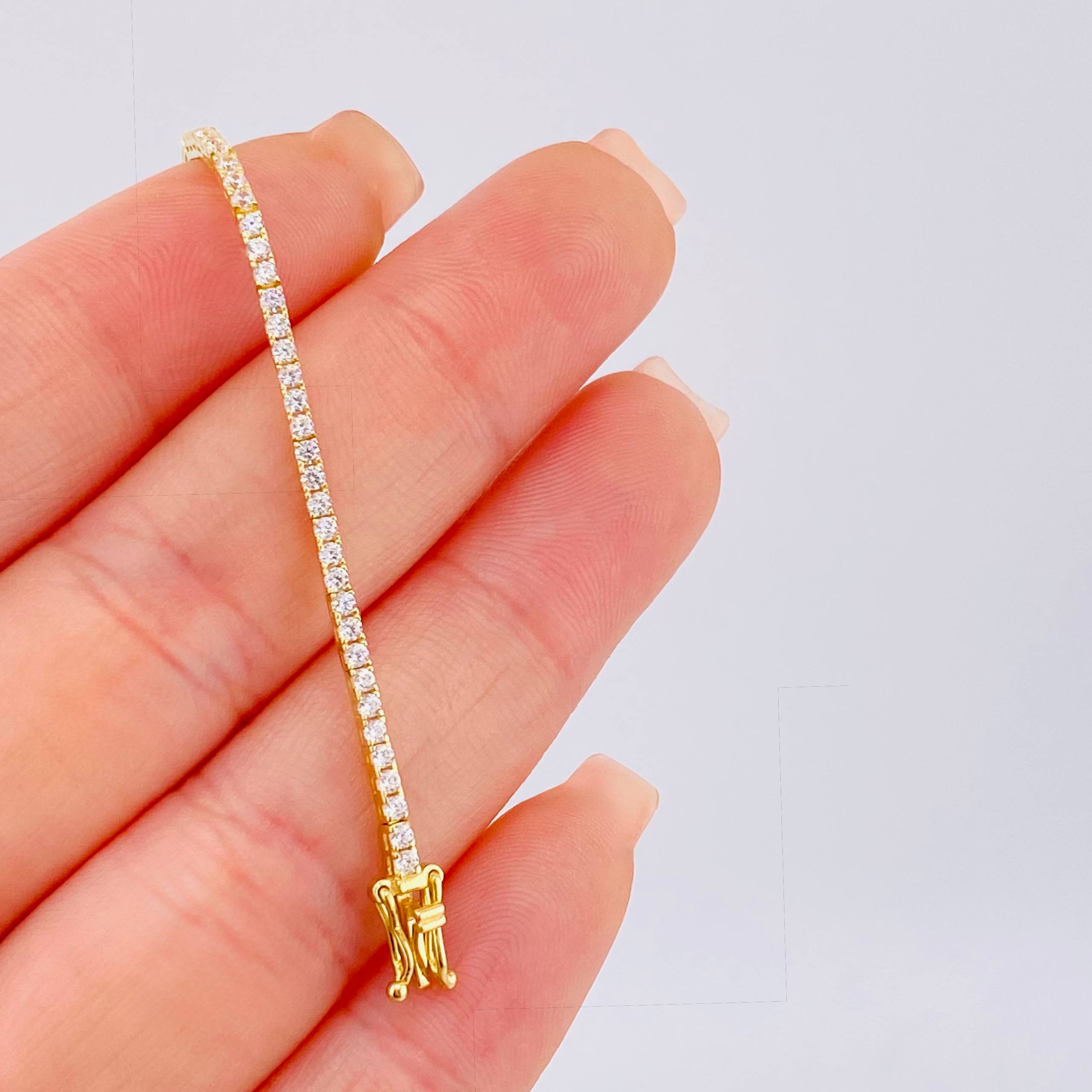 Pulso Tenis 4.15gr / 7 in / 1.6mm Oro Amarillo +4 18K ©