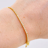 Pulso Tenis 4.15gr / 7 in / 1.6mm Oro Amarillo +4 18K ©