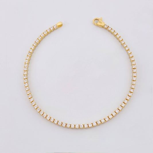 Pulso Tenis Doble Faz 6.85gr / 7 in / 2.9mm Oro Amarillo +4 18K *