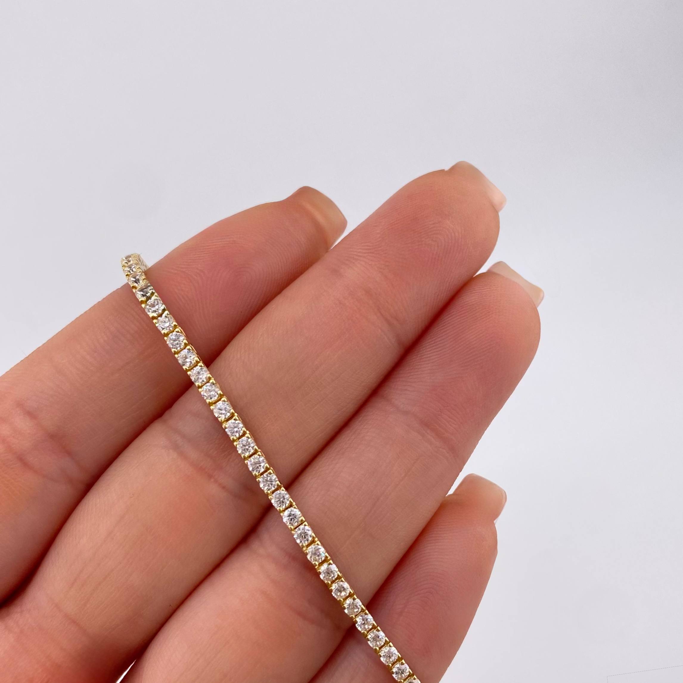 Pulso Tenis Doble Faz 7gr / 7 in / 2.8mm Oro Amarillo +4 18K ©