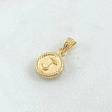 Pendant Letter J 0.4gr / 0.6in / Bordered Circle 18K Gold ©