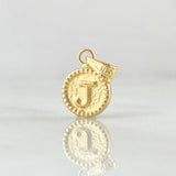 Pendant Letter J 0.4gr / 0.6in / Bordered Circle 18K Gold ©