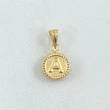 Dije Letra A 0.4gr / 1.5cm-Mate-Bordeado Oro Amarillo 18K ©