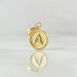 Dije Letra A Marco Bordeado 0.55g / 3/4 in Oro Amarillo 18K