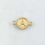 Charm Letter A 0.6gr / 0.7in / Bordered Circle 18K Gold ©