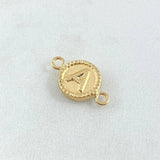 Charm Letter A 0.6gr / 0.7in / Bordered Circle 18K Gold ©