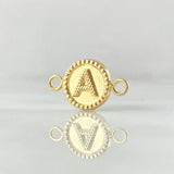 Charm Letter A 0.6gr / 0.7in / Bordered Circle 18K Gold ©