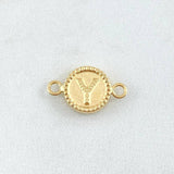 Charm Letter Y 0.6gr / 0.7in / Bordered Circle 18K Gold ©
