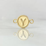 Charm Letter Y 0.6gr / 0.7in / Bordered Circle 18K Gold ©