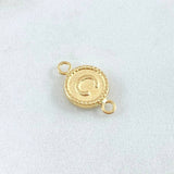 Herraje Letra C 0.6gr / 1.7cm / Circulo Bordeado Oro Amarillo 18K ©