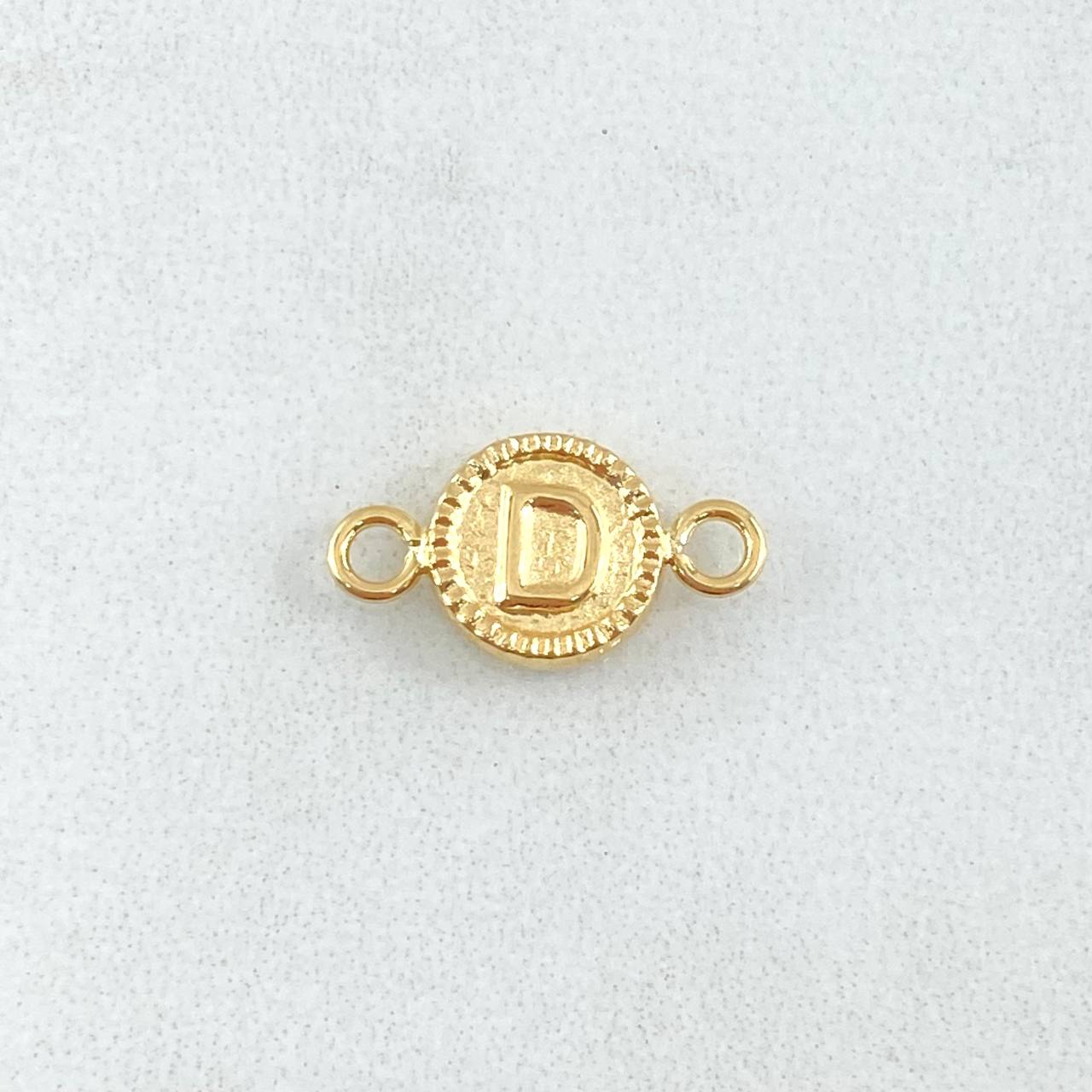 Herraje Letra D 0.45gr / 1.5cm / Bordeado Oro Amarillo 18K *