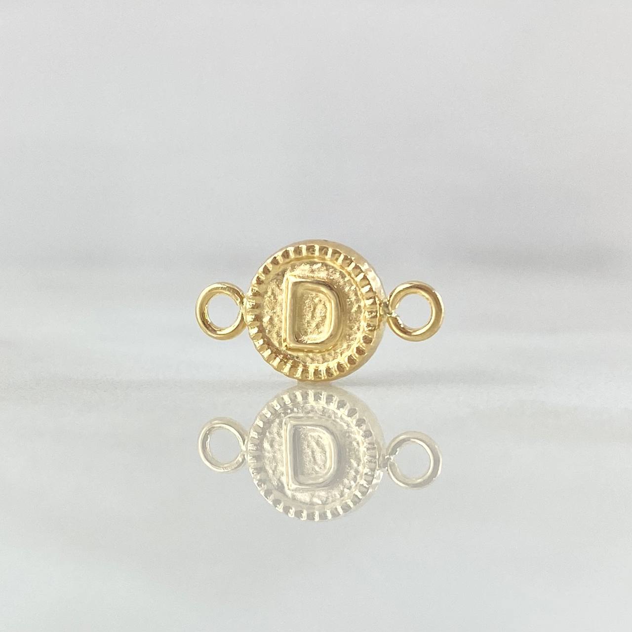 Herraje Letra D 0.45gr / 1.5cm / Bordeado Oro Amarillo 18K *