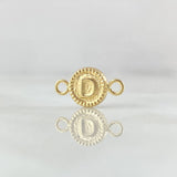 Herraje Letra D 0.45gr / 1.5cm / Bordeado Oro Amarillo 18K *