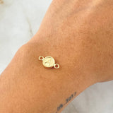 Charm Letter A 0.45gr / 0.6in / Bordered Circle 18K Gold ©