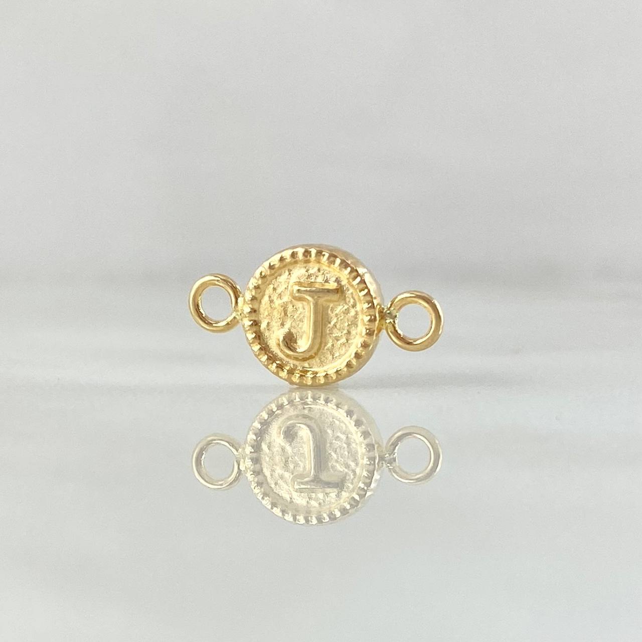 Herraje Letra J 0.45gr / 1.5cm / Circulo Bordeado Oro Amarillo 18K ©