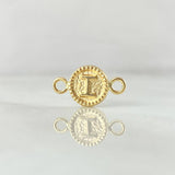 Charm Letter I 0.45gr / 0.6in / Bordered Circle 18K Gold ©