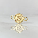 Charm Letter S 0.45gr / 0.6in / Bordered 18K Gold *