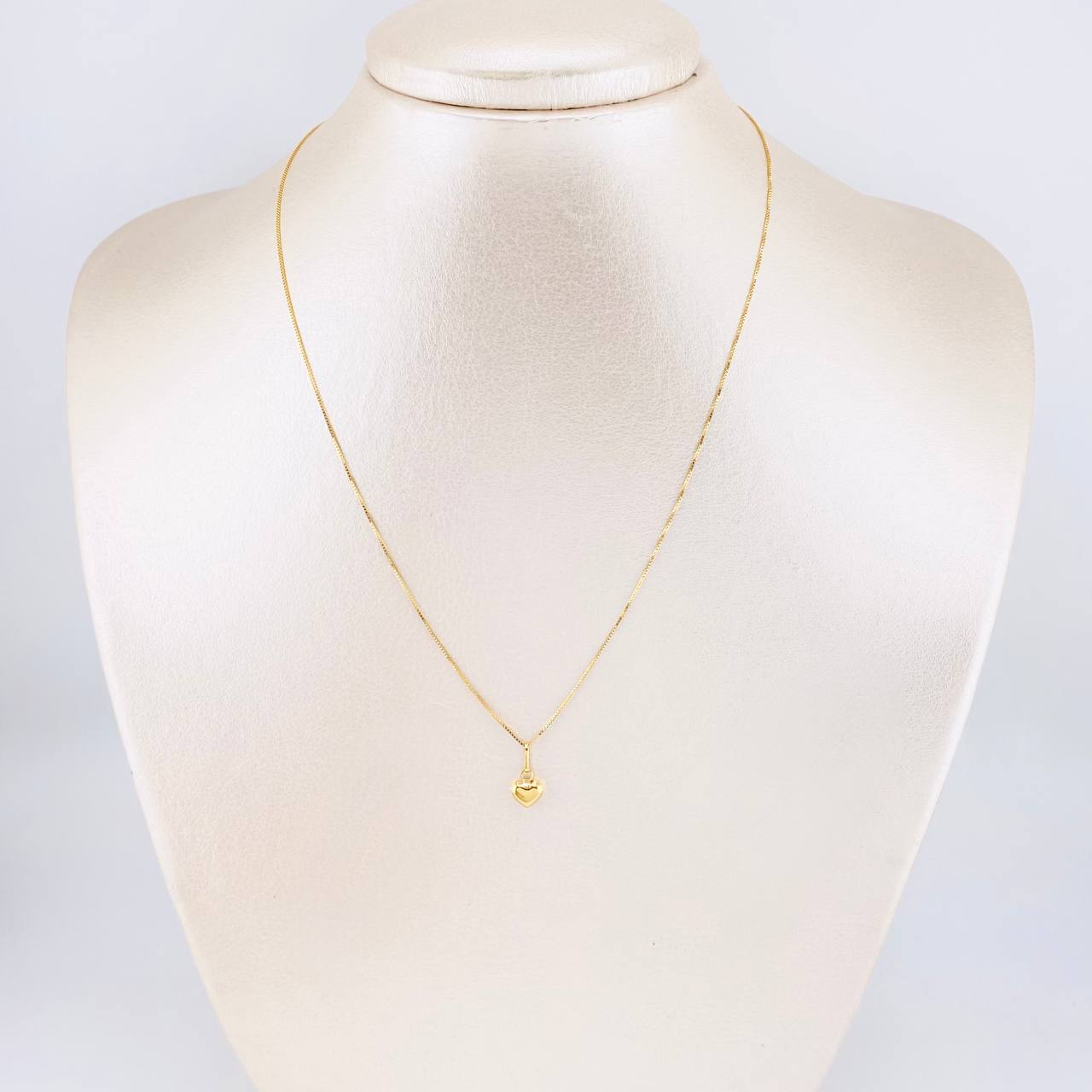 Venetian Chain Set + Heart Pendant / 1g / 16 in Yellow Gold 18K