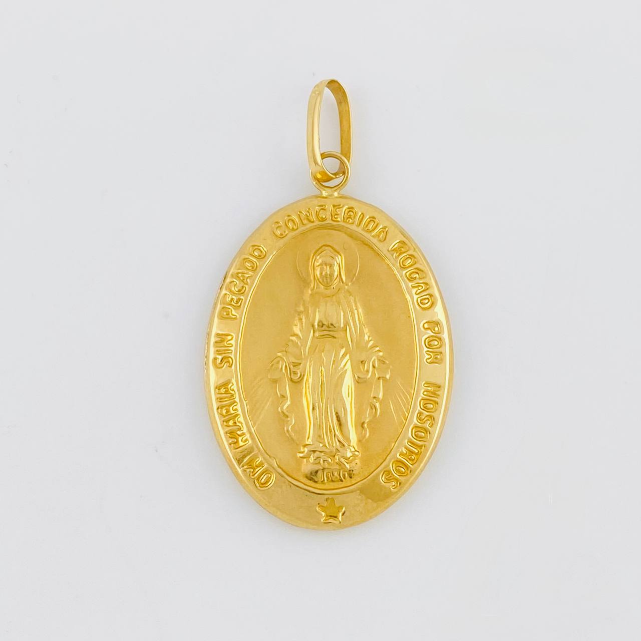 Dije Medalla Virgen Milagrosa 3.1g / 1 1/2 in Oro Amarillo 18K