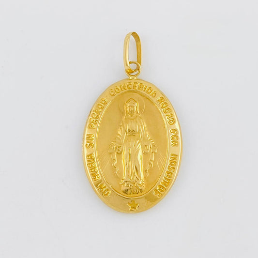 Pendant Medal of the Miraculous Virgin 3.1g / 1 1/2 in 18K Yellow Gold